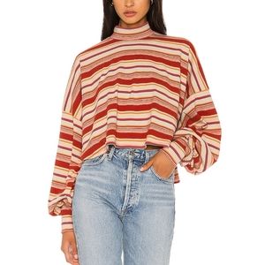 FREE PEOPLE Orange Steph Tee - L